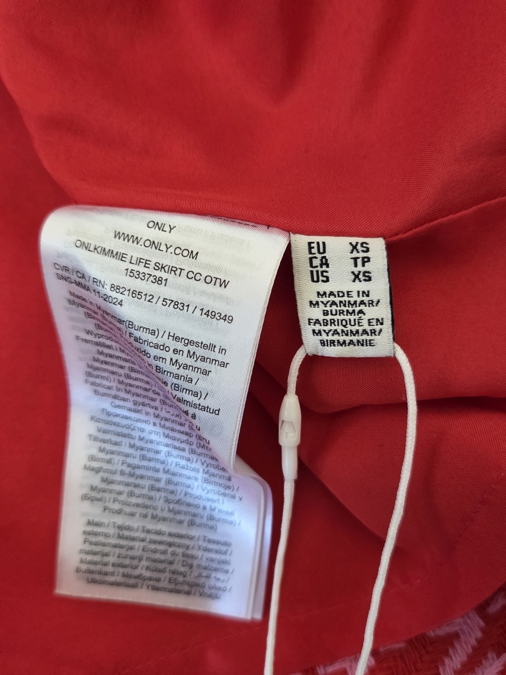 🌟NWT ONLY Pink & Red Houndstooth A-Line Mini Skirt - Picture 4 of 4
